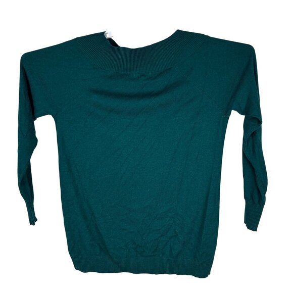 Maurices Womens Green Long Sleeve Knit Sweater Size L Ribbed Collar Soft - Picture 7 of 12